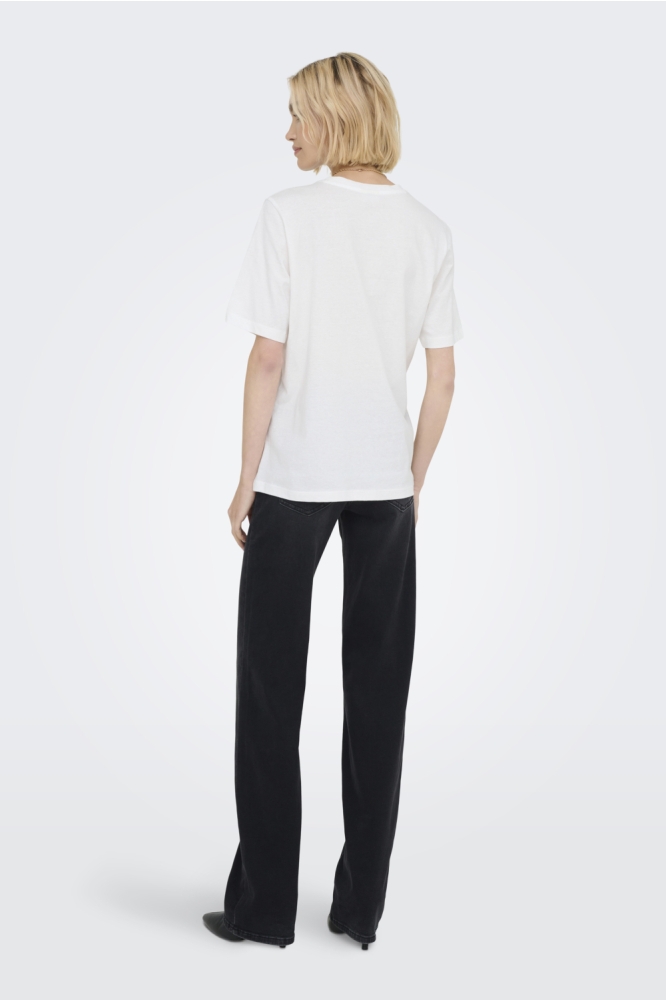 JDYANEMONE S/S PRINT TOP JRS 15343644 CLOUD DANCER/HEART